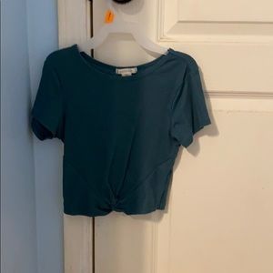 teal crop top